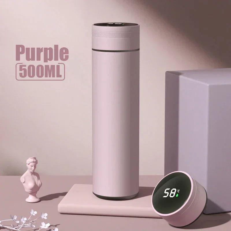 500ML Stainless Steel Vacuum Insulated Thermos Cup with Temperature Display - Ideal Outdoor Gift for Father's Day