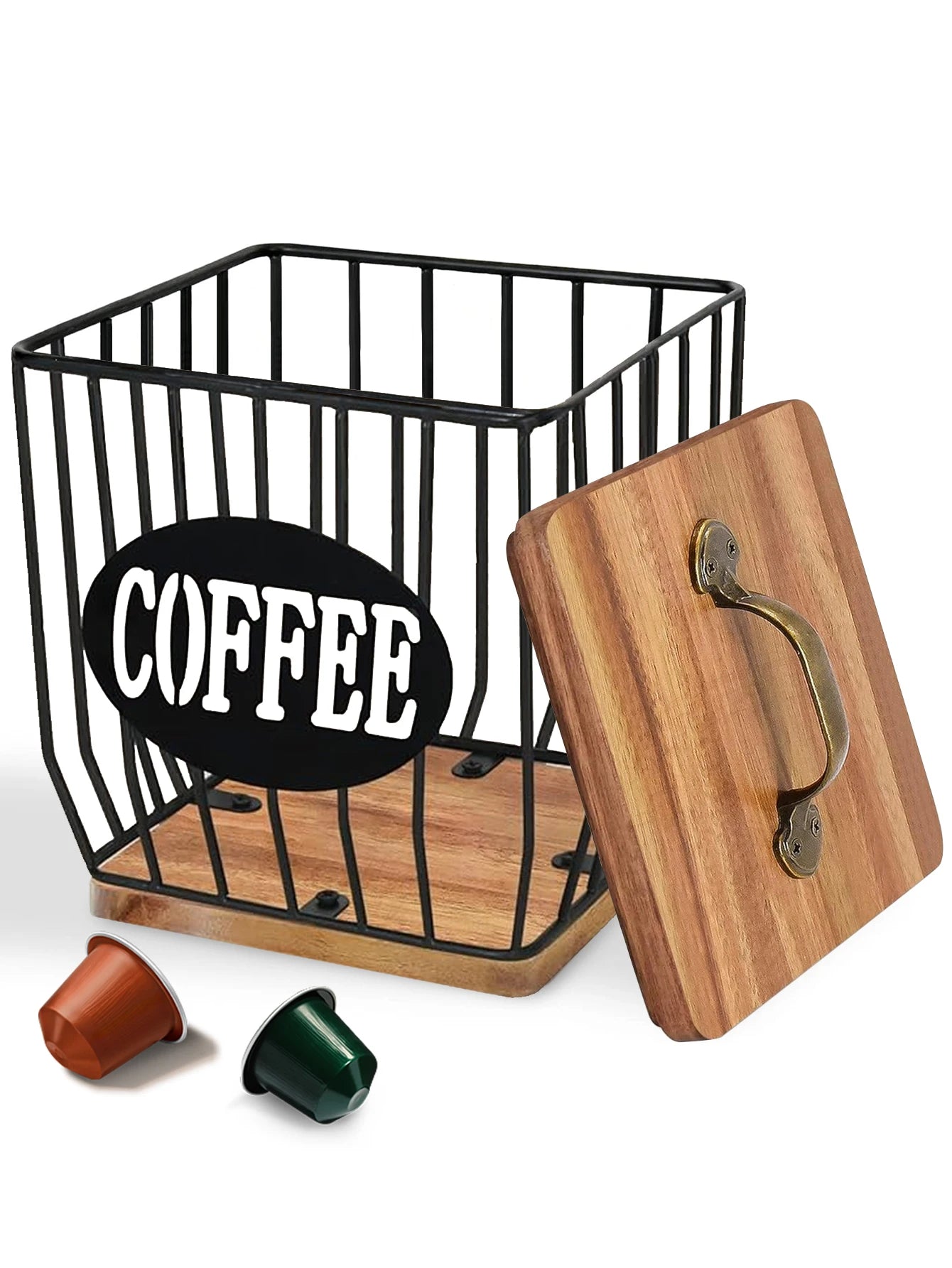 Coffee Capsule Storage Basket with Lid - Coffee Filter Holder and Organizer