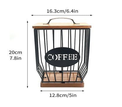 Coffee Capsule Storage Basket with Lid - Coffee Filter Holder and Organizer