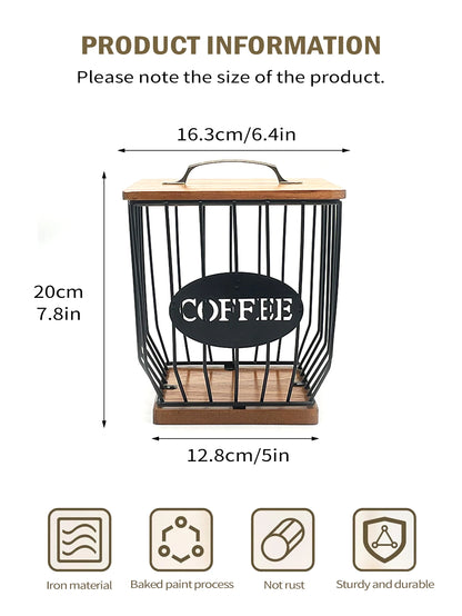 Coffee Capsule Storage Basket with Lid - Coffee Filter Holder and Organizer
