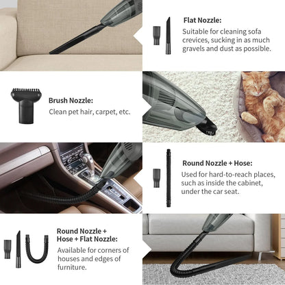 Cordless Portable Car Vacuum Cleaner - 7.5KPA Powerful Handheld Wet/Dry Vacuum for Home and Pet Hair